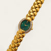 Vintage Gold-Plated Ladies' Citizen Elegance Quartz Watch - Green Dial, Diamonds