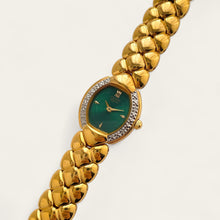 Load image into Gallery viewer, Vintage Gold-Plated Ladies&#39; Citizen Elegance Quartz Watch - Green Dial
