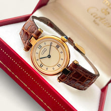 Load image into Gallery viewer, Ladies&#39; Vintage Cartier Must Vendome Vermeil Quartz Watch - Beige Dial - Boxed
