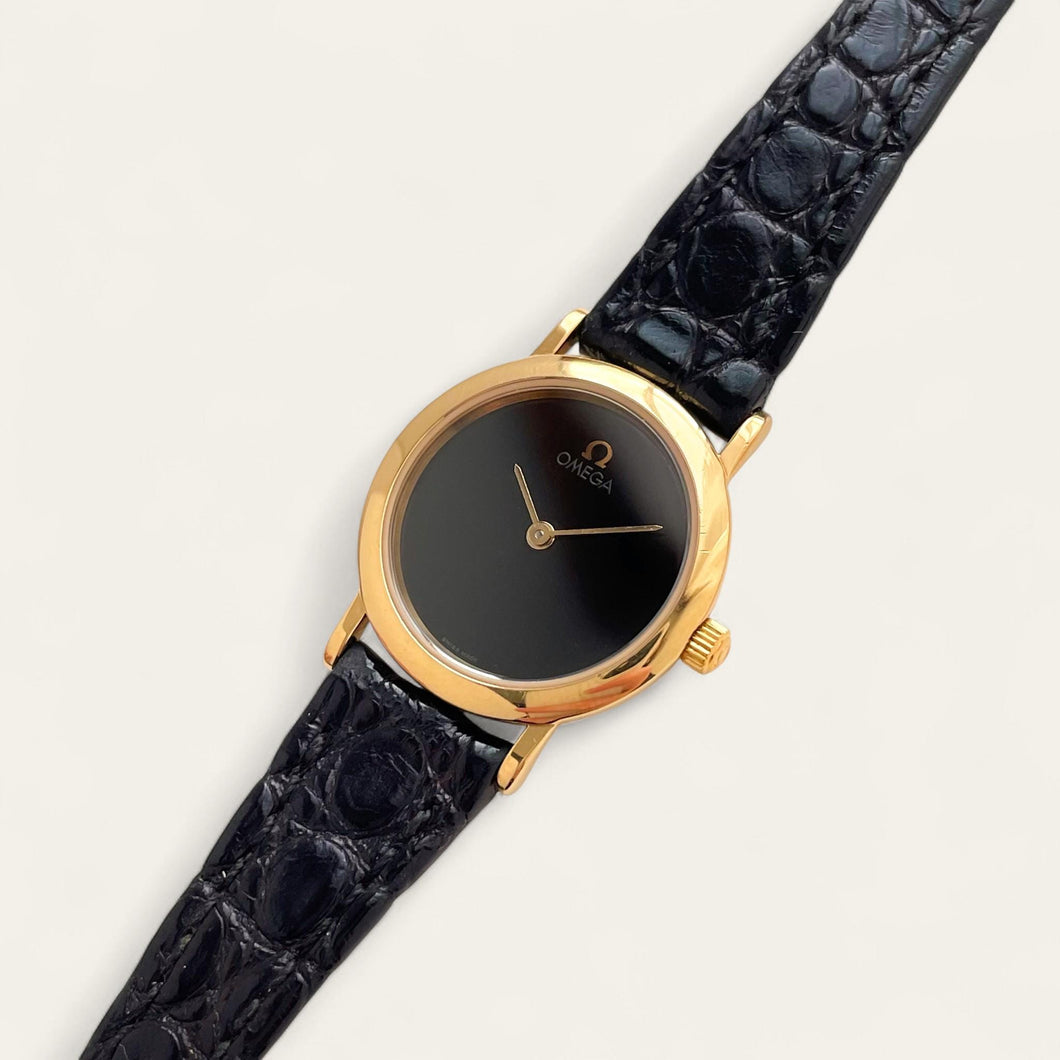 Tiny 1980s Gold-Plated Omega De Ville Ladies' Quartz Watch - Boxed