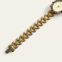 Load image into Gallery viewer, Vintage 90s Gold-Plated Jules Jürgensen Watch - Diamond &amp; Ruby Bezel
