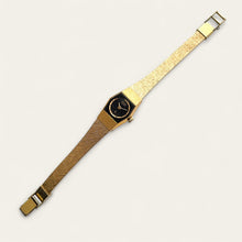 Load image into Gallery viewer, Vintage Gold-Plated Ladies&#39; Citizen Quartz Watch - Black Dial
