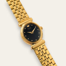 Load image into Gallery viewer, Vintage Gold-Plated Ladies&#39; Seiko Quartz Watch - Black Dial
