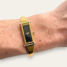 Load image into Gallery viewer, Vintage Ladies&#39; Gold-Plated Gucci 1500L Bangle Quartz Watch - Black
