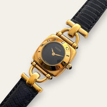 Load image into Gallery viewer, Vintage 1990s Gucci Horsebit 6300L Quartz Watch - Black Dial
