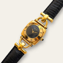 Load image into Gallery viewer, Vintage 1990s Gucci Horsebit 6300L Quartz Watch - Black Dial
