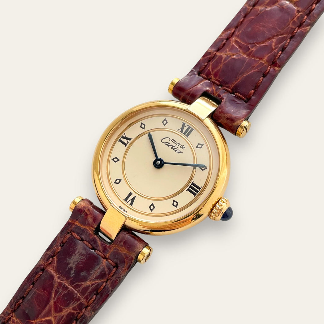 Ladies' Vintage Cartier Must Vendome Vermeil Quartz Watch - Boxed