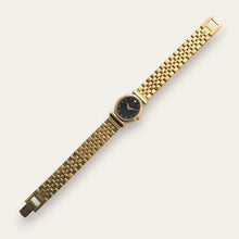 Load image into Gallery viewer, Vintage Gold-Plated Ladies&#39; Seiko Quartz Watch - Black Dial
