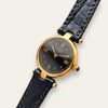 Vintage 1980s Cartier Must Vendome Watch: Gold-Plated Silver, Black Dial