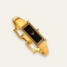 Load image into Gallery viewer, Vintage Ladies&#39; Gold-Plated Gucci 1500L Bangle Quartz Watch - Black
