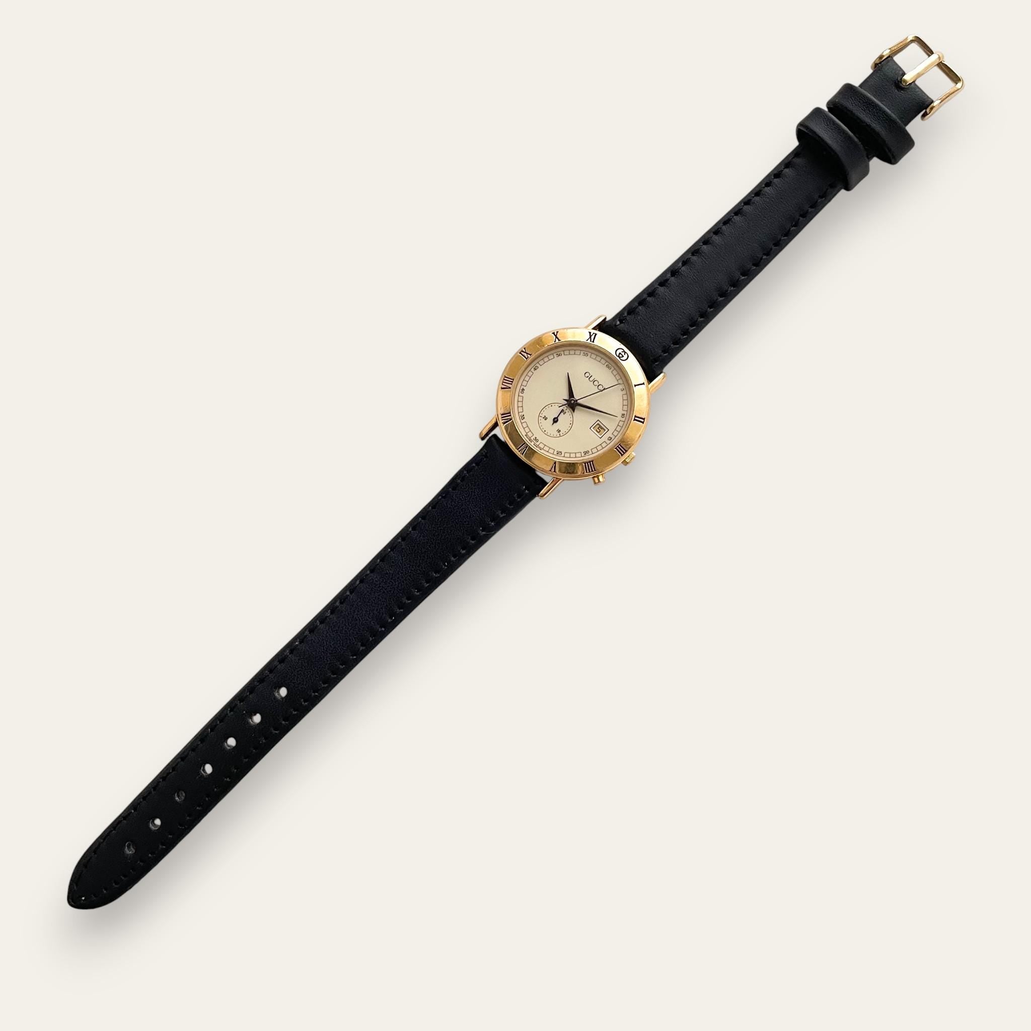 90s Gold-Plated Gucci 3800Jr Quartz Watch - Beige Dial – Finchley