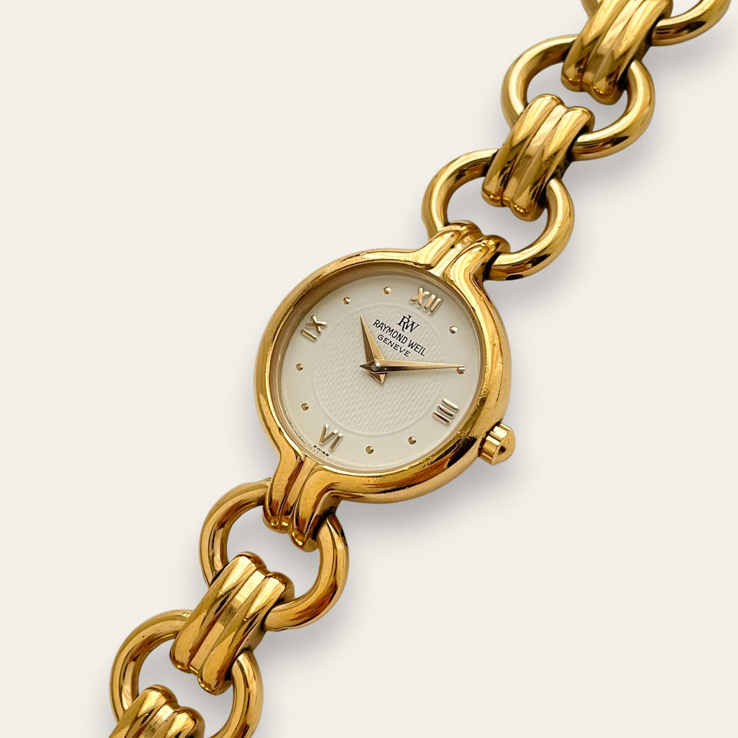 Vintage Ladies' Gold-Plated Raymond Weil Quartz Watch - Round Dial