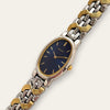 Vintage Ladies' Two-Tone Seiko Quartz Watch - Blue Oval Dial