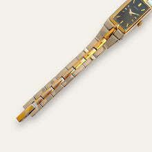 Load image into Gallery viewer, 1990s Two-Tone Ladies' Seiko Quartz Watch - Black Rectangular Dial
