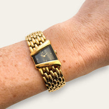Load image into Gallery viewer, Vintage 1990s Gold-Plated Ladies' Seiko Asymmetrical Quartz Watch - Black Dial
