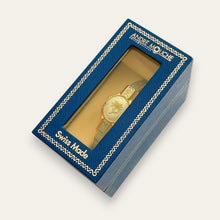 Load image into Gallery viewer, Vintage André Mouche Peek-a-Boo Quartz Watch - Light Blue Floral Design
