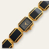Vintage Gold-Plated Ladies' Citizen Elegance Quartz Watch - Black Enamel