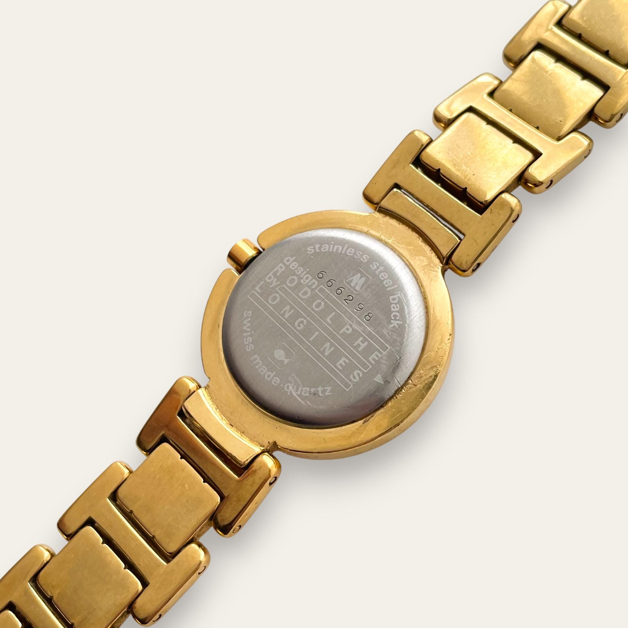 90s Vintage Ladies' Gold-Plated Rodolphe by Longines Quartz Watch