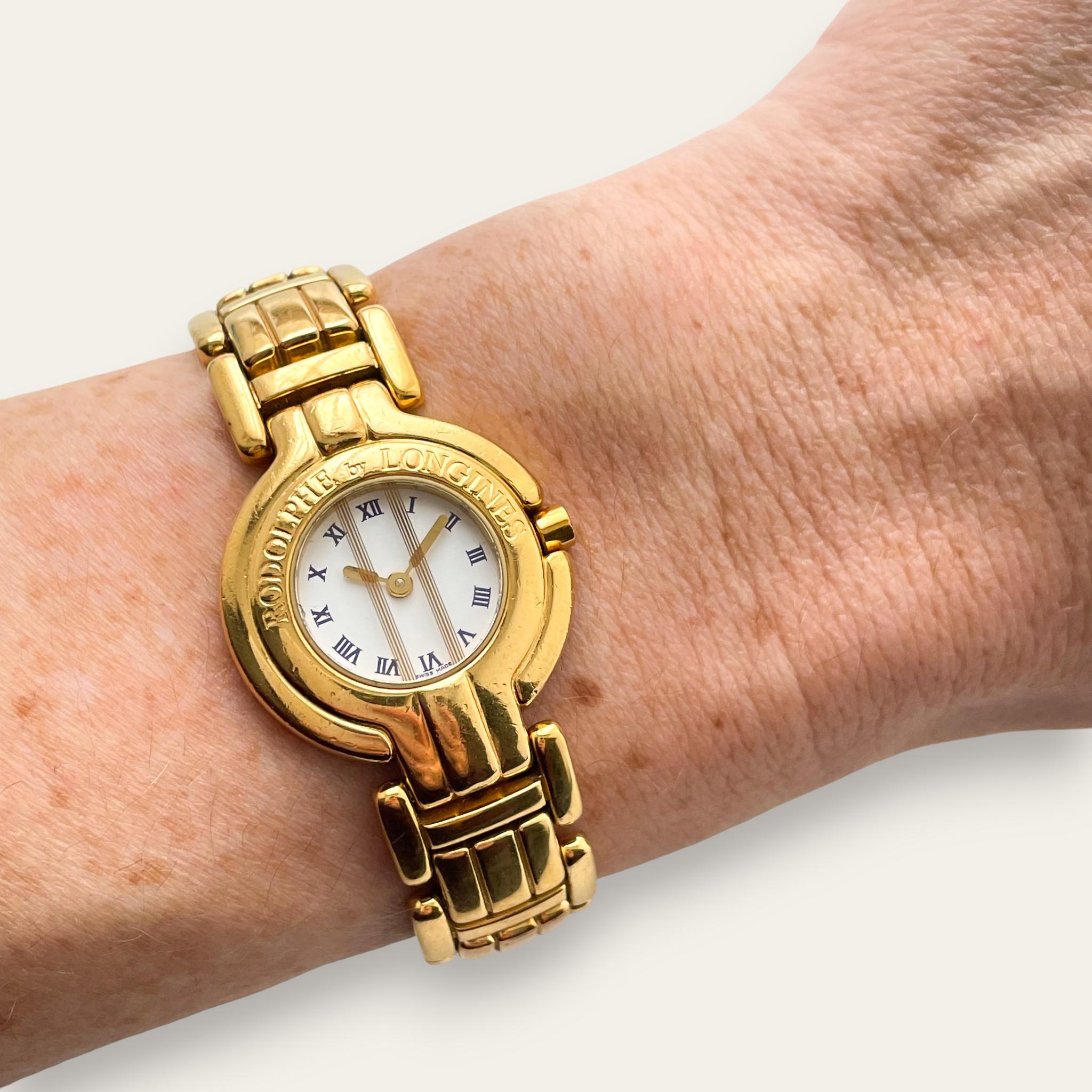 90s Vintage Ladies' Gold-Plated Rodolphe by Longines Quartz Watch