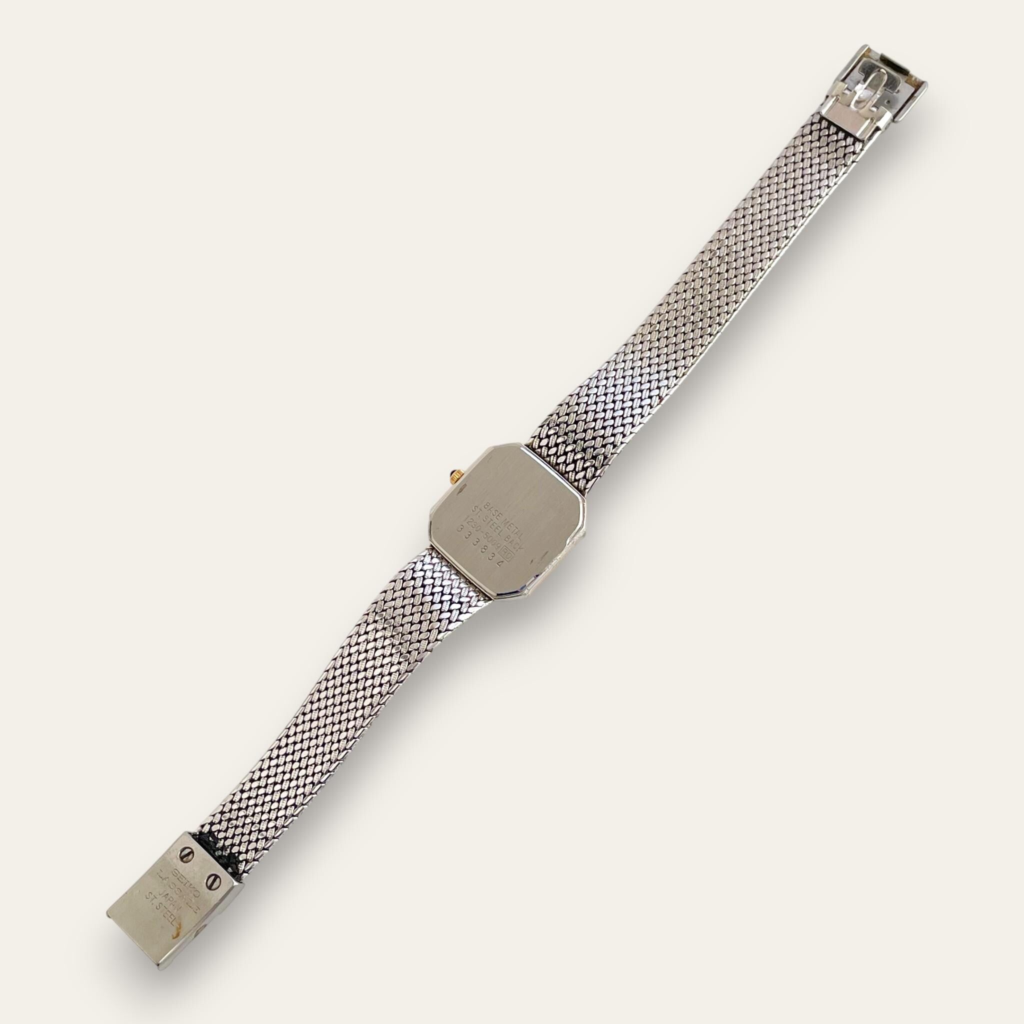 *LASSALE BY SEIKO LADIES RETRO QUARTZ WATCH* SEIKO Lassale Ladies Watch Gold Tone & Black Rectangular  main image 3