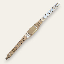 Load image into Gallery viewer, 1990s Two-Tone Ladies' Seiko Quartz Watch - Black Rectangular Dial
