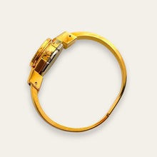 Load image into Gallery viewer, Vintage André Mouche Peek-a-Boo Quartz Watch - Light Blue Floral Design
