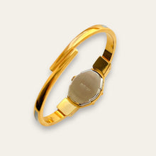 Load image into Gallery viewer, Vintage André Mouche Peek-a-Boo Quartz Watch - Light Blue Floral Design
