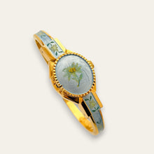 Load image into Gallery viewer, Vintage André Mouche Peek-a-Boo Quartz Watch - Light Blue Floral Design
