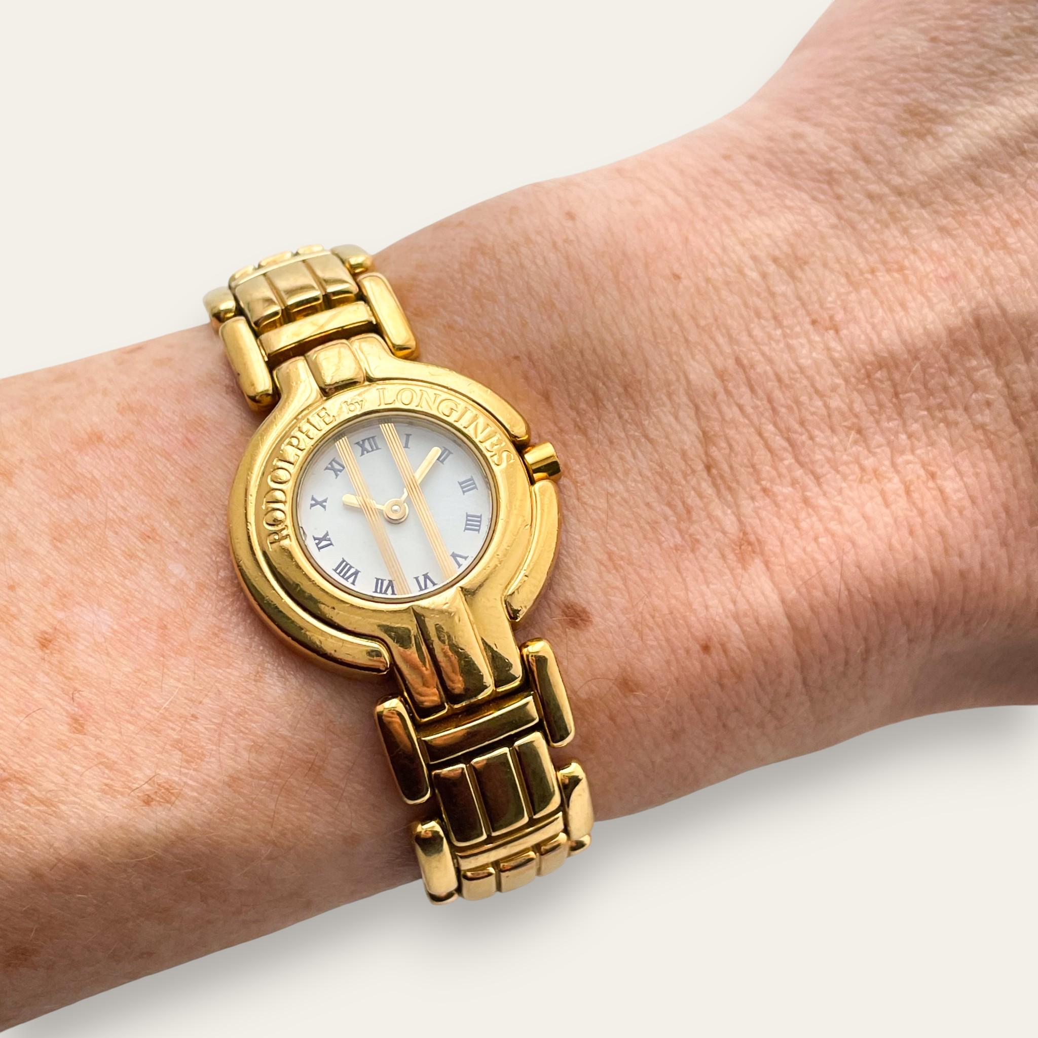 90s Vintage Ladies' Gold-Plated Rodolphe by Longines Quartz Watch