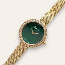 Load image into Gallery viewer, Ladies' Gold-Tone Accurist Quartz Watch - Green Malachite Dial
