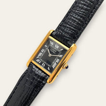 Load image into Gallery viewer, Vintage Cartier Must de Tank Vermeil Mechanical Watch - Black Dial
