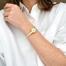 Load image into Gallery viewer, Vintage André Mouche Peek-a-Boo Quartz Watch - Beige Floral Design
