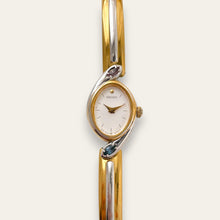Load image into Gallery viewer, Seiko Quartz Watch – Two-Tone Articulated Bangle with Crystal Bezel, 1990s

