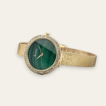 Load image into Gallery viewer, Ladies' Gold-Tone Accurist Quartz Watch - Green Malachite Dial
