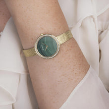 Load image into Gallery viewer, Ladies' Gold-Tone Accurist Quartz Watch - Green Malachite Dial
