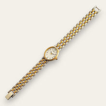 Load image into Gallery viewer, Vintage Ladies' Pulsar (by Seiko) Two-Tone Quartz Watch with White Oval Dial
