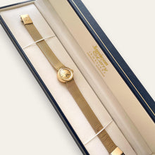 Load image into Gallery viewer, Vintage Gold-Filled Omega Ladymatic Mechanical Watch - Faceted Glass, Integrated Bracelet
