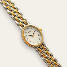 Load image into Gallery viewer, Vintage Ladies' Pulsar (by Seiko) Two-Tone Quartz Watch with White Oval Dial
