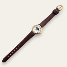 Load image into Gallery viewer, Vintage Equinox Sun &amp; Moon Quartz Watch - Brown Leather Strap
