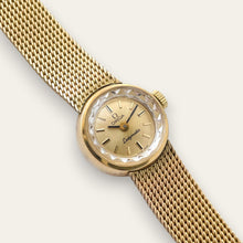 Load image into Gallery viewer, Vintage Gold-Filled Omega Ladymatic Mechanical Watch - Faceted Glass, Integrated Bracelet

