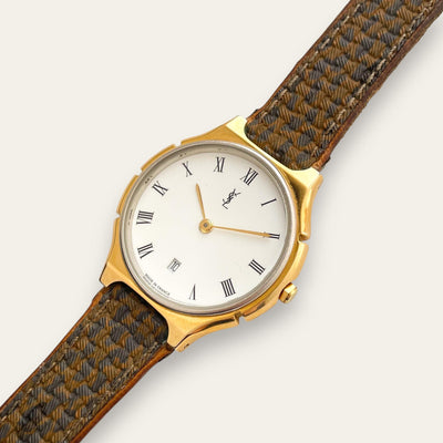 Vintage 1990s Yves Saint Laurent Quartz Watch - Woven Strap