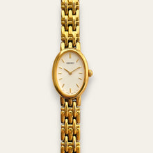 Load image into Gallery viewer, Vintage Ladies' Gold-Plated Seiko Quartz Watch - Oval Dial
