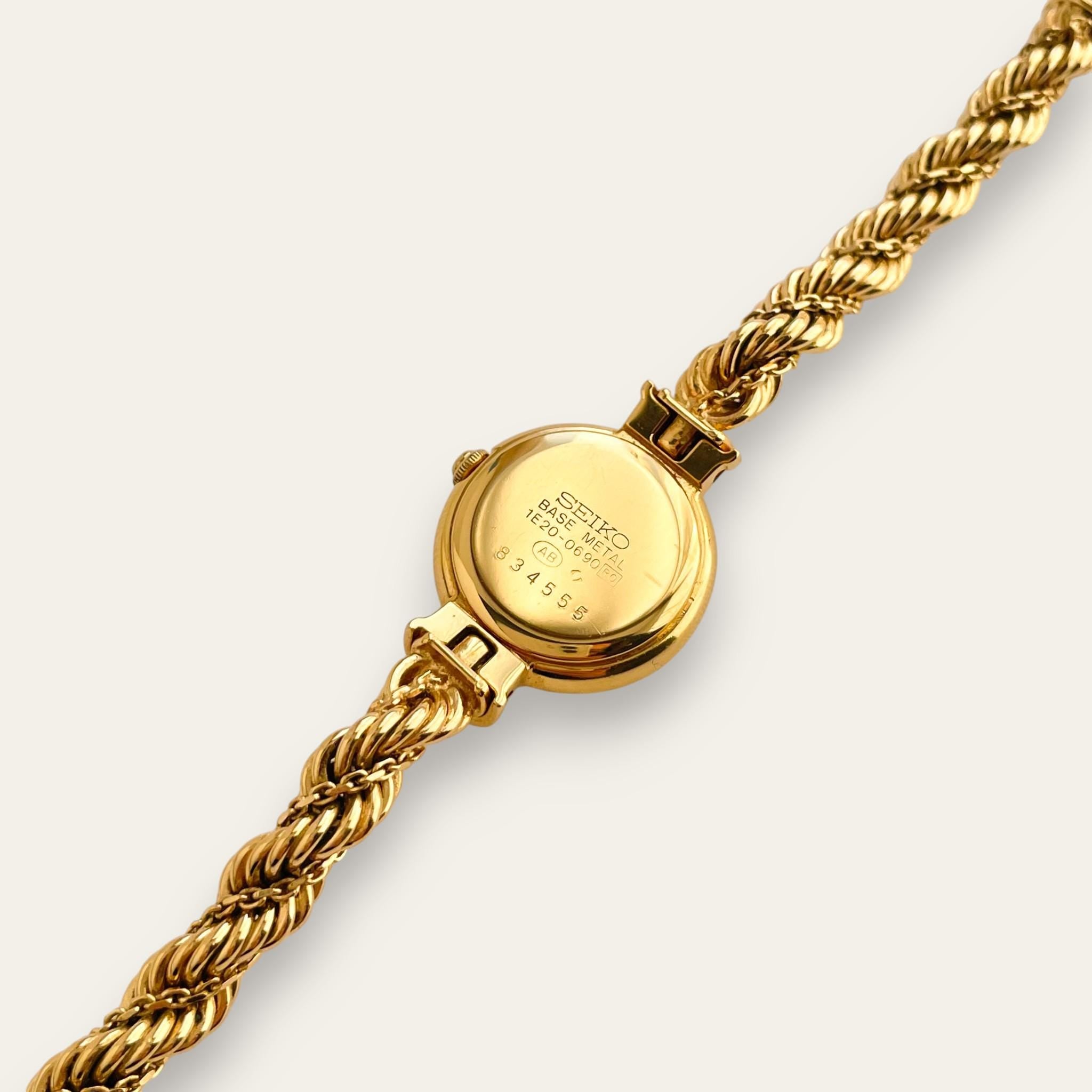 Vintage Seiko Exceline Ladies Gold Plated Watch - Diamond Accents