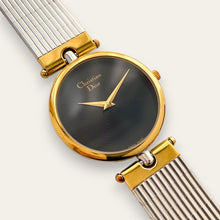 Load image into Gallery viewer, Vintage Christian Dior 3026 — 1990s Black Dial Two-Tone Watch, Quartz
