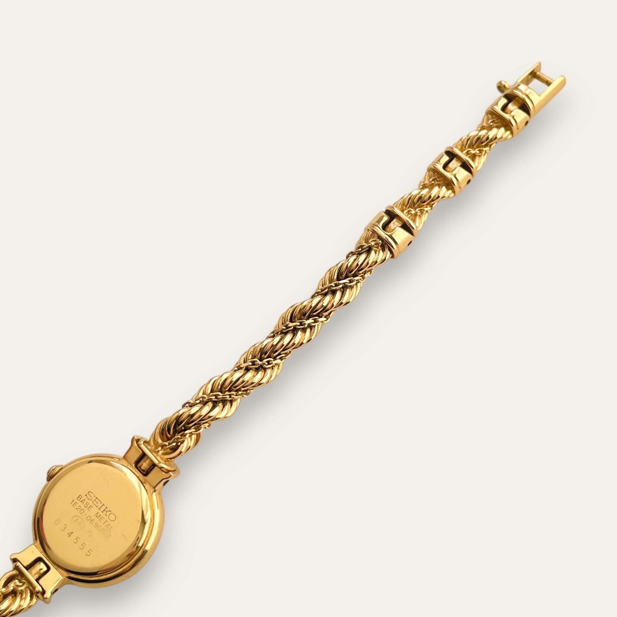 Vintage Seiko Exceline Ladies Gold Plated Watch - Diamond Accents