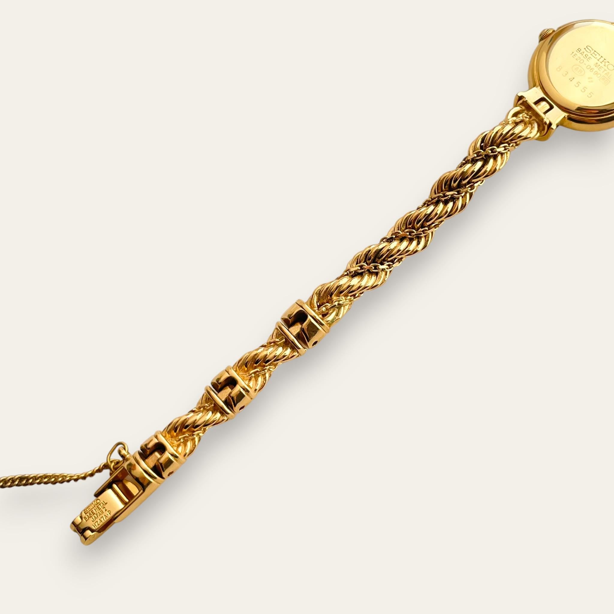 Vintage Seiko Exceline Ladies Gold Plated Watch - Diamond Accents