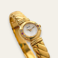 Load image into Gallery viewer, Vintage Seiko Gold Plated Watch - Mother of Pearl Dial, Diamonds &amp; Rubies
