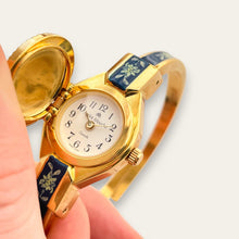 Load image into Gallery viewer, Andre Mouche Quartz Watch - Green &amp; Navy Enamel, Concealed Dial, Boxed
