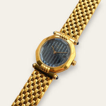 Load image into Gallery viewer, Vintage Christian Dior D64 151 — 1990s Faceted Glass Watch, Navy Dial, Quartz
