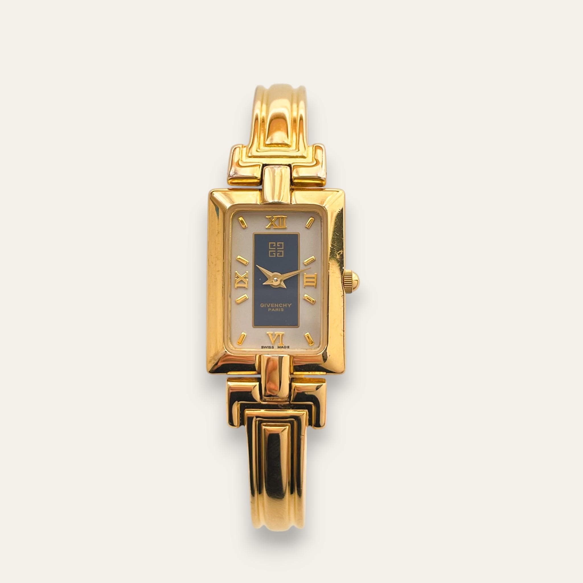 Vintage 1990s Gold-Plated Ladies' Givenchy Bangle Watch - Quartz
